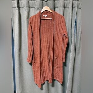 Madewell orange long cardigan